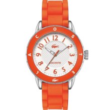 Lacoste 'Rio' Silicone Strap Watch, 40mm Orange