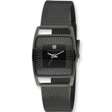 Ladies Black IP-Plated Stainless Steel Charles Hubert Milanese Band Watch