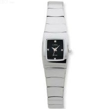 Ladies Chisel Tungsten Black Dial Watch