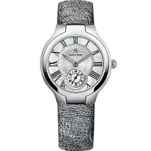 Ladies Gunmetal Ostrich Strap Watch