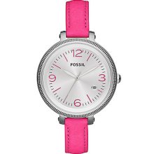 Ladiesâ€™ Heather Stainless Steel & Leather Watch