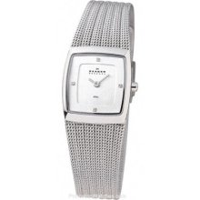 Ladies Mesh Watch by Skagen Swarovski Crystals Stainless 380XSSS1