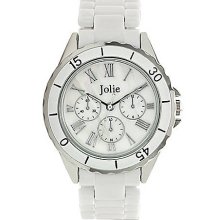 Ladies' White Plastic Chronograph Watch