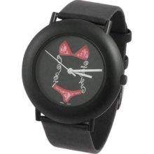 Lady Fluorescent Bikini Pattern Analog Wrist Watch Blk