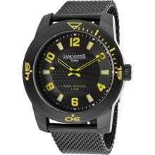 Lancaster Italy Watches Men's Timeleader Black Dial Black Stainless St