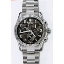 Large Guilloche Dial Chrono Classic Stainless Steel Watch