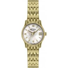 LB00794-41 Rotary Ladies Pearl Gold Plated Watch