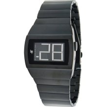 Lip Mens Virus LCD Stainless Watch - Black Bracelet - Black Dial - 1034242