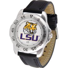 LSU Tigers Sport Leather Band - Men's Watch