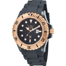 Ltd Watch X Collection Men's Quartz Watch With Black Dial Analogue Display And Black Silicone Strap Ltd 330204