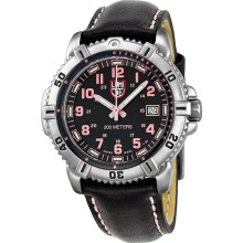 Luminox Colormark Black Dial Steel Black Leather Ladies Watch A.7261