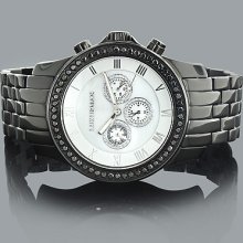 Luxurman Watches: Black Diamond Watch for Men 2.25ct