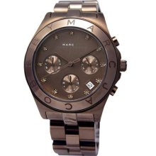 Marc Jacobs Womens Brown Steel Chrono Crystal Watch Mbm3121