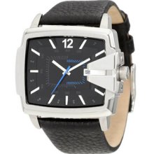 Men Diesel DZ1495 Stainless Steel Case Leather Strap Black Dial Date