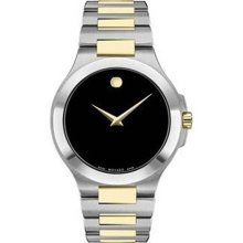 Men Movado 606181 Museum Two Tone Museum Black Dial ...