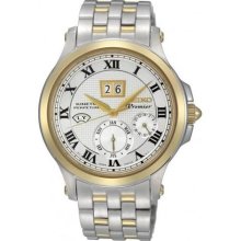 Men Seiko SNP042 Premier Premier Kinetic Perpetual Two Tone Stain ...