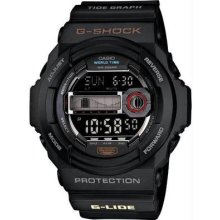 Men's Black G-shock Multi-function Moon Tide Plastic Resin Case And Bracelet