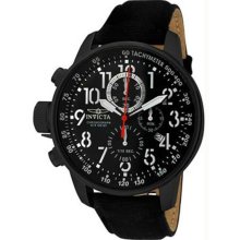 Men's Black Lefty Force Chronograph Canvas And Leather Strap