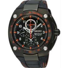 Men's Black Sportura Quartz Alarm Chronograph Strap