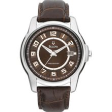 Men's Bulova Precisionist Watch with Brown Dial (Model: 96B128) private label