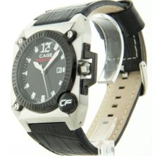 Mens Cage Fighter Leather Date Watch CF332009BSBK