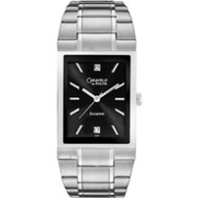 Men's Caravelle by Bulova Diamond Accent Watch with Rectangular Black