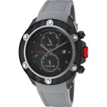 Men's Carbon Brake Dual Time Black Dial Grey