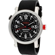 Men's Compressor World Time Black Dial Black Textured Silicone ...