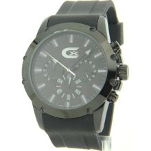 Mens Croton Rubber Black Dial Chronograph Watch CX328023BKBK