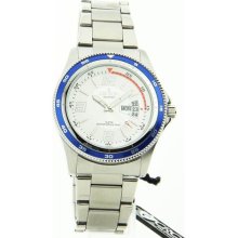 Mens Croton Stainless Steel Day Date Watch CN307384BLDW