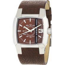 Men's diesel brown leather band watch dz1090