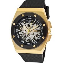 Men's Editions Automatic Skeletonized Silver/Black Dial Gold Tone ...