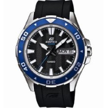 Men's EFM100-1AV Edifice Stainless Steel Blue Bezel and Black Resin