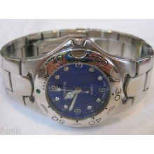 Men's Geneva Watch Blue Dial Stainless Bezel Band