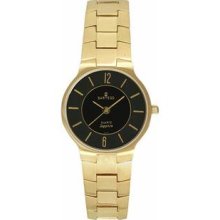 Men's Gold Tone Seville Dress Watch Black