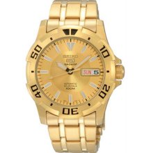 Men's Gold Tone Stainless Stee Seiko 5 Automatic Link Bracelet