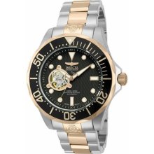 Men's Grand Sports Diver Two Tone Stainless Steel Case and Bracelet Automatic Bl