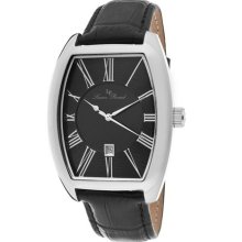 Men's Grivola Ortlet Black Dial Black Genuine Leather ...