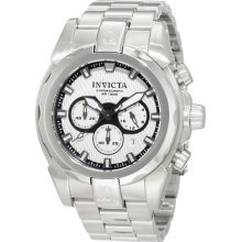 Mens Invicta 10631 Speedway Chronograph White Textured Stainless Steel Watch