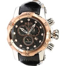 Mens Invicta 10809 Venon Reserve Chronograph Black Textured Leather Dial Watch