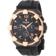 Men's OLA0440BK-NR-NR Chronograph Black Dial Black Silicone