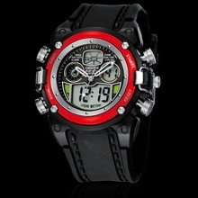 Men's Oshen Alarm Dual Display Waterproof Analog Quartz Watch 6 Colors