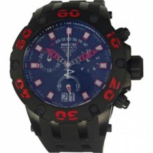 Men's Reserve Chronograph Stainless Steel Case Rubber Bracelet Black Tone Dial