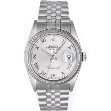 Men's Rolex Datejust Watch 16234 Gray Roman Dial