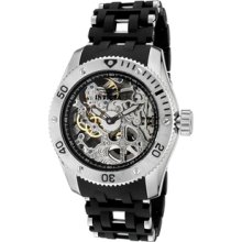 Men's Sea Spider Mechanical Silver Skeletonized Dial SS & Black