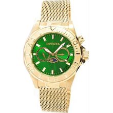 Men's Sea Wizard Gold Tone Stainless Steel Case and Mesh Bracelet Gree