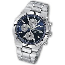 Men's Seiko Alarm Chronograph Watch with Dark Blue Dial (Model: SNA695) seiko