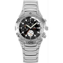 Men's Stainless Steel Black Dial Chronograph