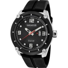 Men's Trendy Black Textured Dial Black IP Bezel Black