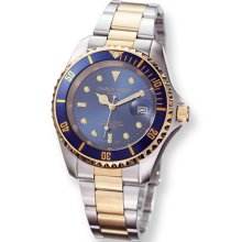 Men's Two-Tone, Rotating Diver's Bezel Watch by Charles Hubert